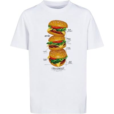 Kids Triple Burger Tee män vit 134/140, Vit, 134-140 Kids Triple Burger Tee män vit 134/140, Vit, 134-140