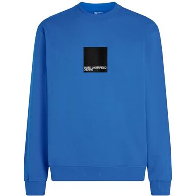 KARL LAGERFELD JEANS , Herr, Box Logo Sweat, Regular Fit, Blå, XS KARL LAGERFELD JEANS , Herr, Box Logo Sweat, Regular Fit, Blå, XS