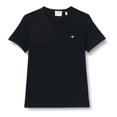 GANT T-shirt med slim Shield V-hals, svart, standard, svart, 3XL GANT T-shirt med slim Shield V-hals, svart, standard, svart, 3XL