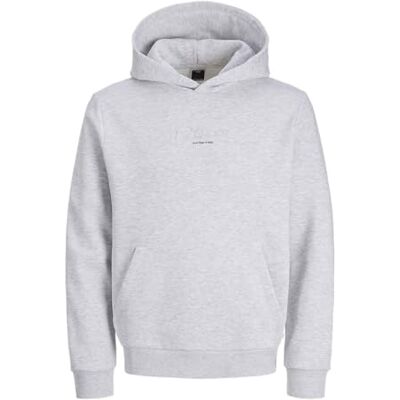 JACK & JONES Jcoflare Embos Sweat Hood, Vit melange, XS JACK & JONES Jcoflare Embos Sweat Hood, Vit melange, XS