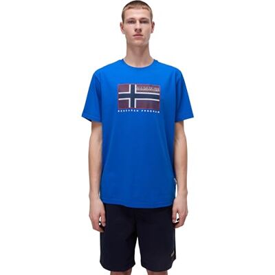 Napapijri Semiles kortärmad t-shirt blå storlek S, Blå Lapis, S Napapijri Semiles kortärmad t-shirt blå storlek S, Blå Lapis, S