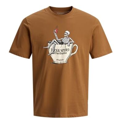 JACK & JONES Jorholiday skalle Tee Ss Cn, Arganolja, XS JACK & JONES Jorholiday skalle Tee Ss Cn, Arganolja, XS