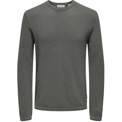 Only & Sons Onsfelix Reg 12 Crew Knit Noos, Castor Gray, XS Only & Sons Onsfelix Reg 12 Crew Knit Noos, Castor Gray, XS