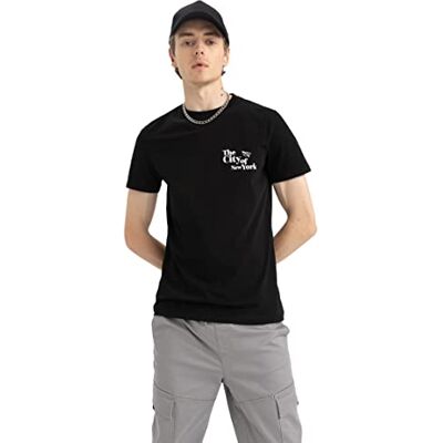 DeFacto T-shirt för män, svart, L DeFacto T-shirt för män, svart, L