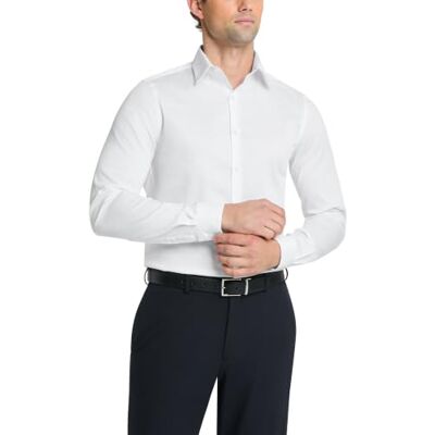 Van Heusen Flex krage, slim fit, stretchklänning, skjorta för män, Vitt, 16.5 Neck / 36-37 Sleeve Van Heusen Flex krage, slim fit, stretchklänning, skjorta för män, Vitt, 16.5 Neck / 36-37 Sleeve