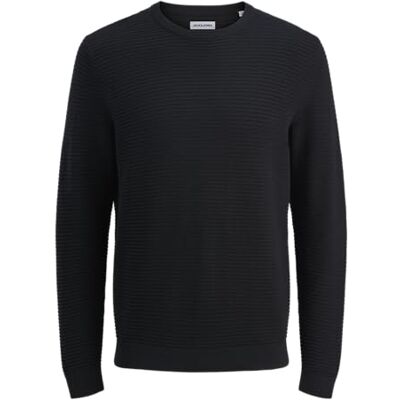 JACK & JONES Jjotto Knit Crew Neck Aw25, svart, L JACK & JONES Jjotto Knit Crew Neck Aw25, svart, L
