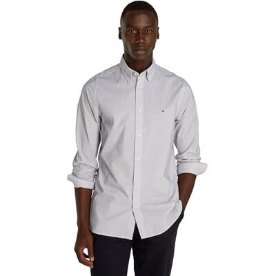 Tommy Hilfiger mäns Slim Fit spetsig krage skjorta, Vit (Optisk vit/ökenhimmel), 3XL Tommy Hilfiger mäns Slim Fit spetsig krage skjorta, Vit (Optisk vit/ökenhimmel), 3XL