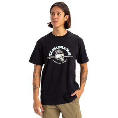 Quiksilver Dödskalle linjer SS T-shirt herr, svart, XS Quiksilver Dödskalle linjer SS T-shirt herr, svart, XS