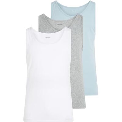 Calvin Herr 3-pack rund hals linnen, Multi (vit, grå ljung, sterling blå), M Calvin Herr 3-pack rund hals linnen, Multi (vit, grå ljung, sterling blå), M