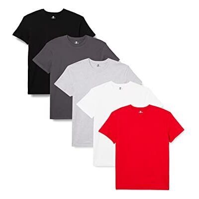 Lower East T-shirt med rund hals, Herr, Vit/svart/grå/Froged Iron/röd (5-pack), M Lower East T-shirt med rund hals, Herr, Vit/svart/grå/Froged Iron/röd (5-pack), M