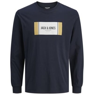 JACK & JONES Jjhayato Tee Ls Crew Neck BTS, Sky Captain, S JACK & JONES Jjhayato Tee Ls Crew Neck BTS, Sky Captain, S