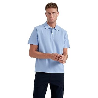DeFacto Basic pikétröja för män – klassisk t-shirt för män, blå, M DeFacto Basic pikétröja för män – klassisk t-shirt för män, blå, M