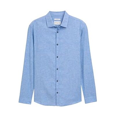 TOM TAILOR herrskjorta, 37199 Safir Blue Chambray, S TOM TAILOR herrskjorta, 37199 Safir Blue Chambray, S
