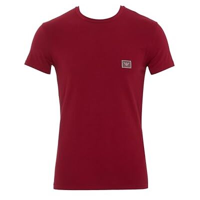 Giorgio Armani Herrens glänsande logotypband rund hals t-shirt röd M smal passform, Röd, M Giorgio Armani Herrens glänsande logotypband rund hals t-shirt röd M smal passform, Röd, M