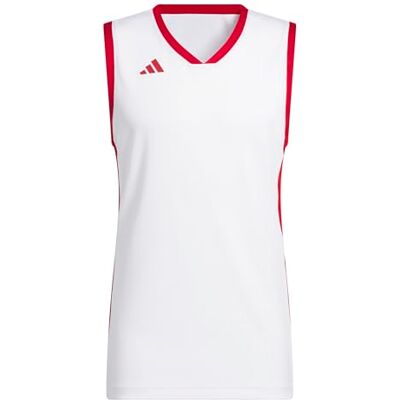 adidas herr Mens Pulse Speed Bball Jersey Shirt, white/team power red, M adidas herr Mens Pulse Speed Bball Jersey Shirt, white/team power red, M