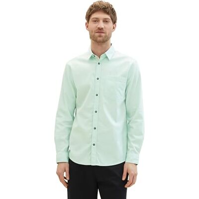 TOM TAILOR herrskjorta, 34705 – ljusgrön liten struktur, XXL TOM TAILOR herrskjorta, 34705 – ljusgrön liten struktur, XXL