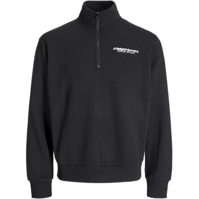 JJ REBEL Jrebzack Sweat halv dragkedja, svart, XL JJ REBEL Jrebzack Sweat halv dragkedja, svart, XL