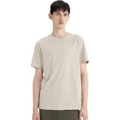 DeFacto Basic T-shirt för män – klassisk t-shirt för män, sten, L DeFacto Basic T-shirt för män – klassisk t-shirt för män, sten, L
