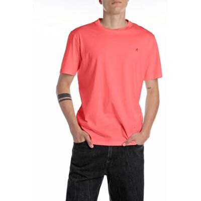 Replay Basics mäns crew neck t-shirt av bomull, 556 Poppy Red, S Replay Basics mäns crew neck t-shirt av bomull, 556 Poppy Red, S