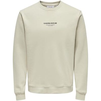 Only & Sons Endast & SONS ONSCURATED REG Crew Neck Sweat, Silverfoder, XL Only & Sons Endast & SONS ONSCURATED REG Crew Neck Sweat, Silverfoder, XL
