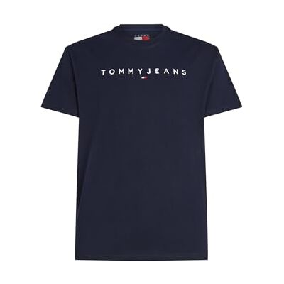 Tommy Jeans herr TJM REG linjär logotyp TEE EXT DM0DM20744C1G005 S/S t-shirt, blå (mörk natt marinblå), XL, Blå (mörk natt marinblå), XL Tommy Jeans herr TJM REG linjär logotyp TEE EXT DM0DM20744C1G005 S/S t-shirt, blå (mörk natt marinblå), XL, Blå (mörk natt marinblå), XL