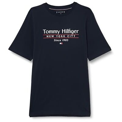 Tommy Hilfiger herr BT-HILFIGER CENTER STACK TEE-B MW0MW39919 S/S t-shirt, blå, XXL, Blå (ökenhimmel), XXL Tommy Hilfiger herr BT-HILFIGER CENTER STACK TEE-B MW0MW39919 S/S t-shirt, blå, XXL, Blå (ökenhimmel), XXL