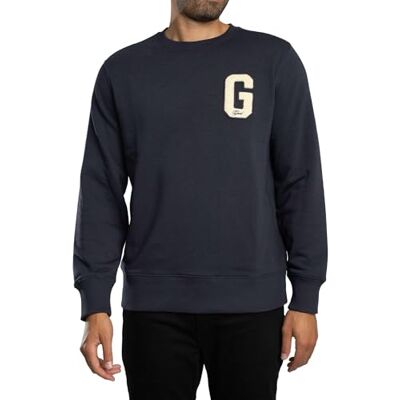 GANT G Badge Sweat C-Neck, Kvällsblå, L GANT G Badge Sweat C-Neck, Kvällsblå, L