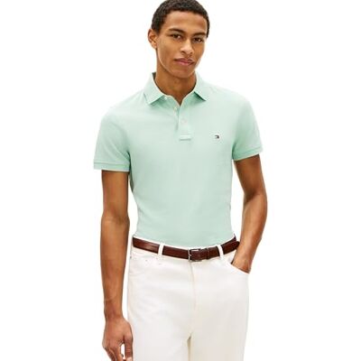 Tommy Hilfiger Herr 1985 Slim Polo MW0MW17771 S/S Polo, Grön, XL Tommy Hilfiger Herr 1985 Slim Polo MW0MW17771 S/S Polo, Grön, XL