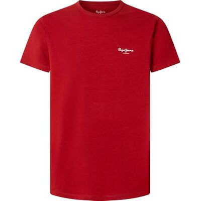 Pepe Jeans Original Basic 3n T-shirt, röd (vinbärsröd), S herr, Röd (röd vinbär), S Pepe Jeans Original Basic 3n T-shirt, röd (vinbärsröd), S herr, Röd (röd vinbär), S