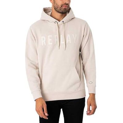 Replay Huvtröja för män, 012 Smör vit, 3XL Replay Huvtröja för män, 012 Smör vit, 3XL