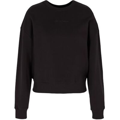 Giorgio Armani Sustainable, liten front logotyp, ribbad manschett sweatshirt, svart, XL Giorgio Armani Sustainable, liten front logotyp, ribbad manschett sweatshirt, svart, XL