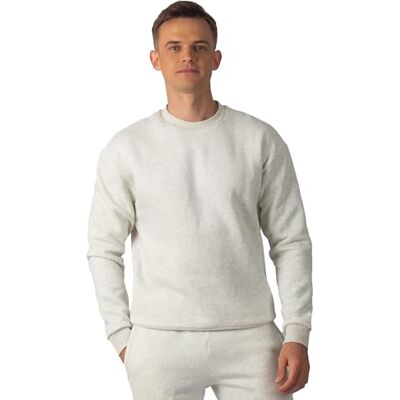 Carlheim Men's Sweatshirt Hudson Branded, Marl White, Medium Carlheim Men's Sweatshirt Hudson Branded, Marl White, Medium