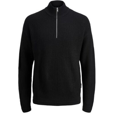 JACK & JONES Jjkaito stickad halv dragkedja Bf, svart, M JACK & JONES Jjkaito stickad halv dragkedja Bf, svart, M