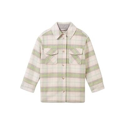 TOM TAILOR Flicka Overshirt jacka med rutmönster, 32535 – ljusgrå ros kontroll, 92-98 TOM TAILOR Flicka Overshirt jacka med rutmönster, 32535 – ljusgrå ros kontroll, 92-98