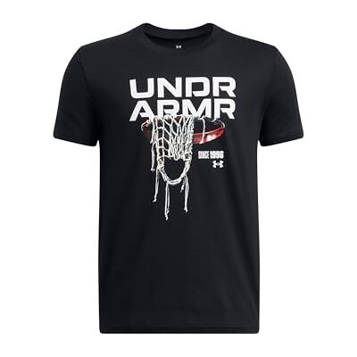 Under Armour UA B Hoops Net SS Svart/Vit/Vit YSM Under Armour UA B Hoops Net SS Svart/Vit/Vit YSM