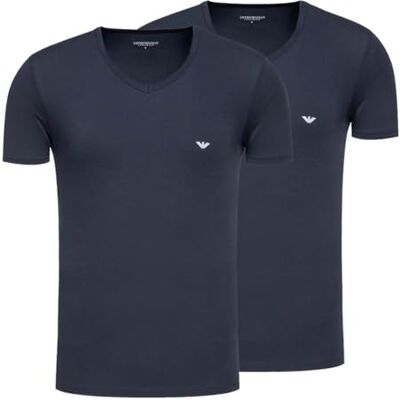 Giorgio Armani Mäns CORE logotypband 2-pack v-ringad t-shirt blå XL normal, Armani blå/armani blå, XL Giorgio Armani Mäns CORE logotypband 2-pack v-ringad t-shirt blå XL normal, Armani blå/armani blå, XL
