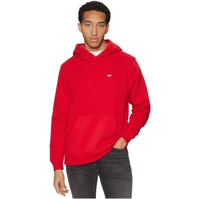 Tommy Jeans herr TJM REG S FLAG FLEECE HOODIE DM0DM20742 pullover huvtröja, röd (röd het), XS, Röd (röd het), XS Tommy Jeans herr TJM REG S FLAG FLEECE HOODIE DM0DM20742 pullover huvtröja, röd (röd het), XS, Röd (röd het), XS