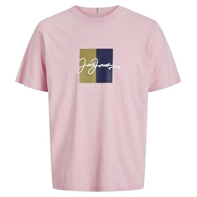 JACK & JONES Jorfrederiksberg Box Script Tee Ss Cn Ln, Tickled rosa, M JACK & JONES Jorfrederiksberg Box Script Tee Ss Cn Ln, Tickled rosa, M