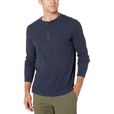 Amazon Essentials herr normal passform långärmad våffla Henley-skjorta, marinblå, X-Large Amazon Essentials herr normal passform långärmad våffla Henley-skjorta, marinblå, X-Large