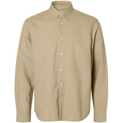 SELECTED MEN Slhslimclay linenblend Ls Shirt Cla Noos, Ren kashmir, M SELECTED MEN Slhslimclay linenblend Ls Shirt Cla Noos, Ren kashmir, M