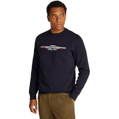 Tommy Hilfiger herr HILFIGER RANDIG TRÖJA MW0MW35530, pullover huvtröja, blå, XXL, Blå (ökenhimmel), XXL Tommy Hilfiger herr HILFIGER RANDIG TRÖJA MW0MW35530, pullover huvtröja, blå, XXL, Blå (ökenhimmel), XXL