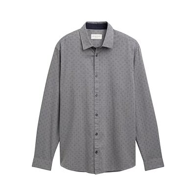 TOM TAILOR herrskjorta, 38494 – marinblå liten design, S TOM TAILOR herrskjorta, 38494 – marinblå liten design, S