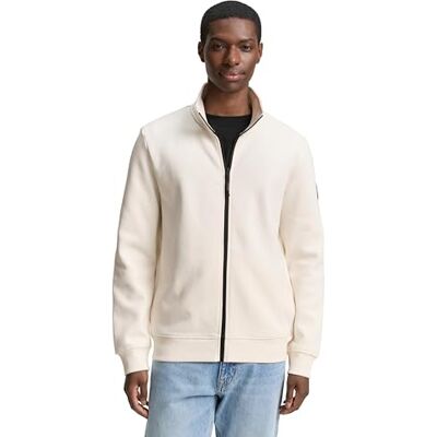 TOM TAILOR Denim herr sweatjacka, 10348 – Gardenia vit, XL TOM TAILOR Denim herr sweatjacka, 10348 – Gardenia vit, XL