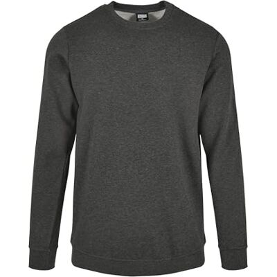 Urban Classics Herrtröja Basic Terry Crew, klassisk herrtröja av Terry-bomull, storlekar S–5XL, finns i olika färger, Grå (träkol 00091), 4XL Urban Classics Herrtröja Basic Terry Crew, klassisk herrtröja av Terry-bomull, storlekar S–5XL, finns i olika färger, Grå (träkol 00091), 4XL