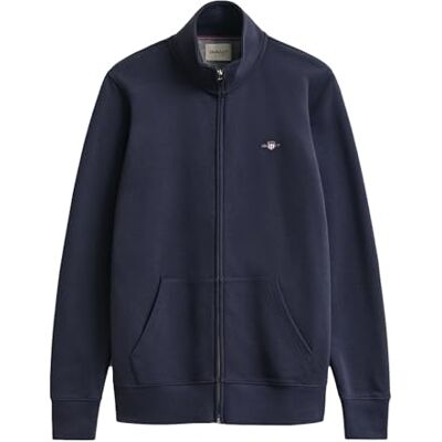 GANT Herr Reg Shield Full Zip Sweat kofta, Kvällsblå, 5XL GANT Herr Reg Shield Full Zip Sweat kofta, Kvällsblå, 5XL