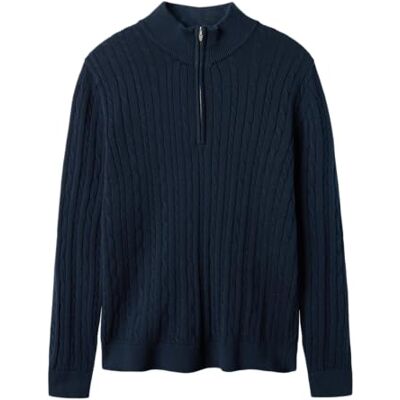 Lmtd Nlmhabel Ls halvdragkedja S stickad, Mörk safir, 158-164 Lmtd Nlmhabel Ls halvdragkedja S stickad, Mörk safir, 158-164