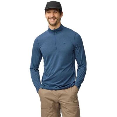 Fjällräven Herr Abisko Day Hike halv dragkedja T-shirt, indigo blå, XXL Fjällräven Herr Abisko Day Hike halv dragkedja T-shirt, indigo blå, XXL