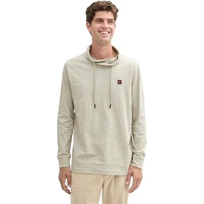 TOM TAILOR Långärmad T-shirt för män, 36807 – gräs grön remsa, M TOM TAILOR Långärmad T-shirt för män, 36807 – gräs grön remsa, M