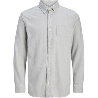 JACK & JONES Jprblubrook Twill Solid L/S Shirt Sn, Månslag, S JACK & JONES Jprblubrook Twill Solid L/S Shirt Sn, Månslag, S