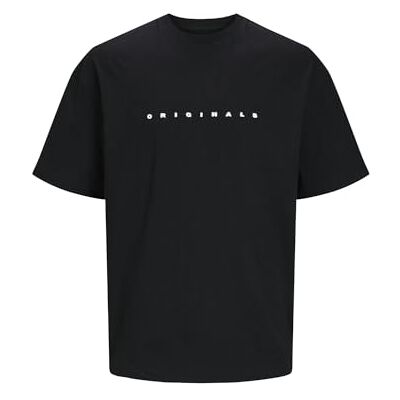 JACK & JONES Herr Joreaster Aktivitet Tee Ss Crew Neck T-Shirt, Svart/tryck: Org, S JACK & JONES Herr Joreaster Aktivitet Tee Ss Crew Neck T-Shirt, Svart/tryck: Org, S
